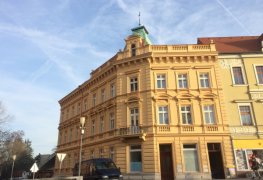 Chrudim, sanace vlhkého zdiva bytového domu kombinací metod aktivní drátové elektroosmózy, svislé izolace, drenážního systému s využitím sanačních omítek.